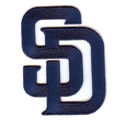 PADRES SD BLUE SECONDARY LOGO EMBROIDERY, KINFE CUT TO SHAPE, COLLECTOR PATCH BACKING
